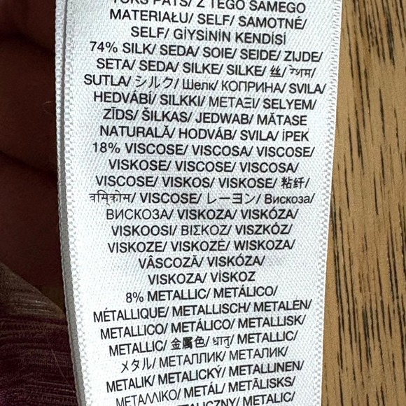 7 FOR ALL MANKIND Silk & Metallic Thread Long Sleeve Sheer Blouse Boho Top SMALL - Picture 8 of 8